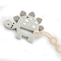 Teether with Paci Clip Dino - Grey