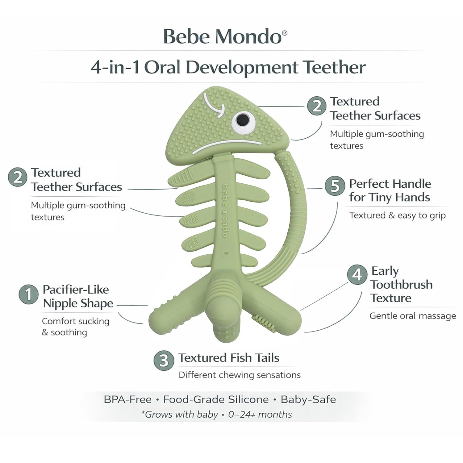 Fish teethers teething toys 3-in-1 infant toy for babies and multi functional baby toy BPA free