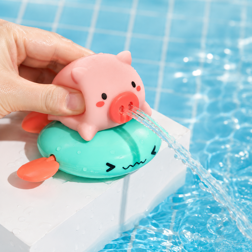 squeeze squirt splash pig bath toys in the pool and beach
