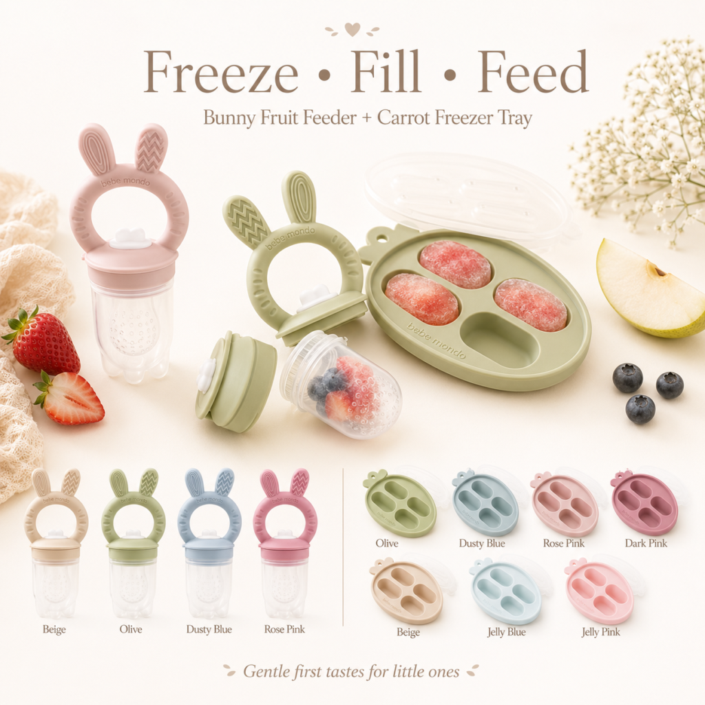 fruit feeder and feeding set for babies, Freeze fill and feed