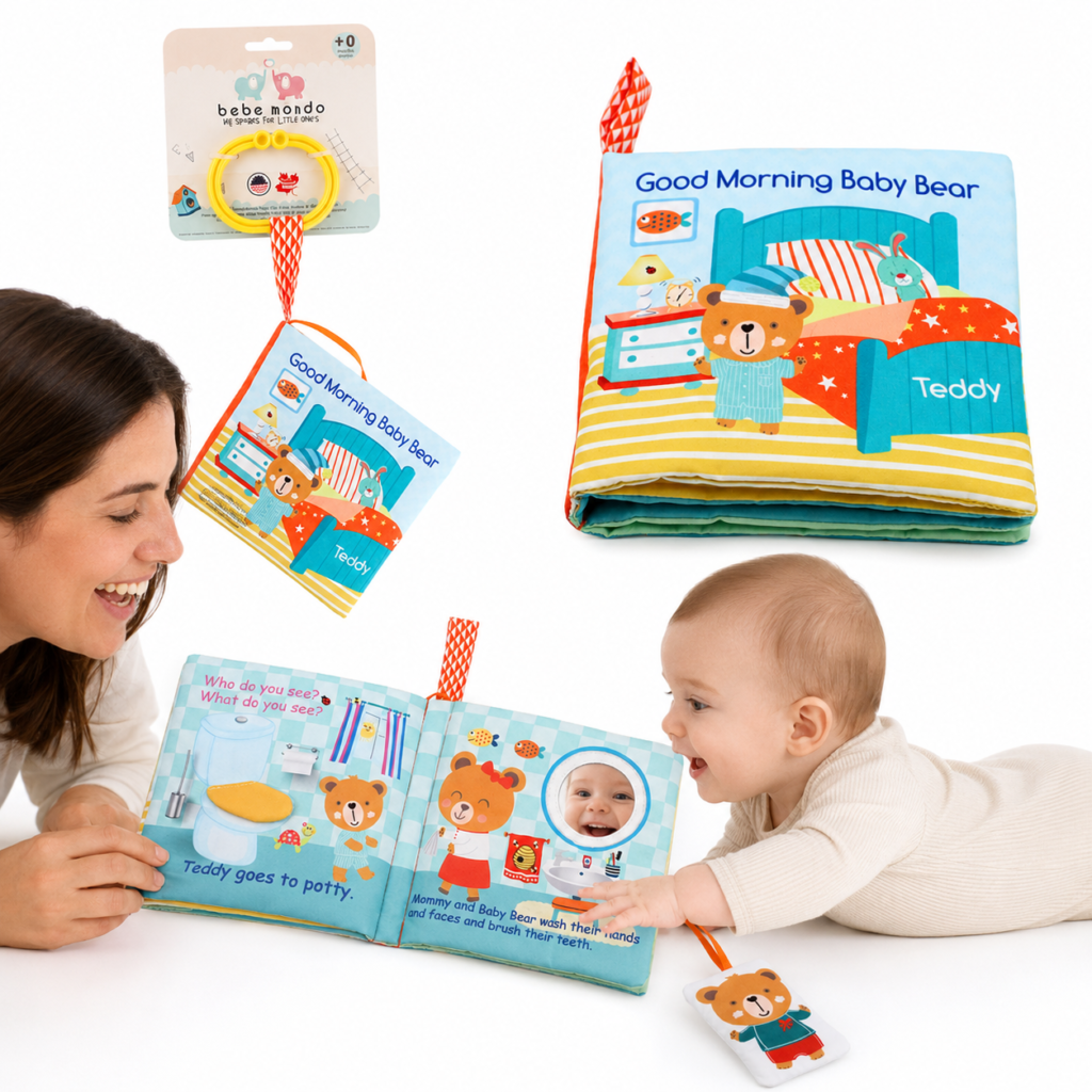 teddy bear baby book good morning soft crinkle books for babies