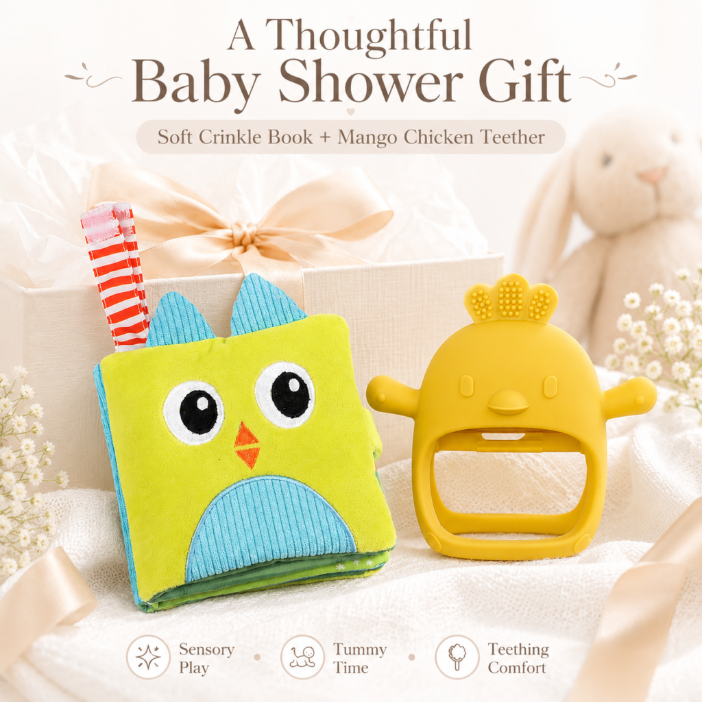 farm crinkle books set gift with chicken teether and chicken baby book for babies