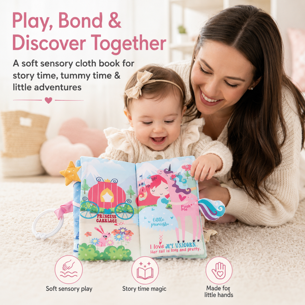 unicorn and princess baby book toys with crinkle sound soft toys